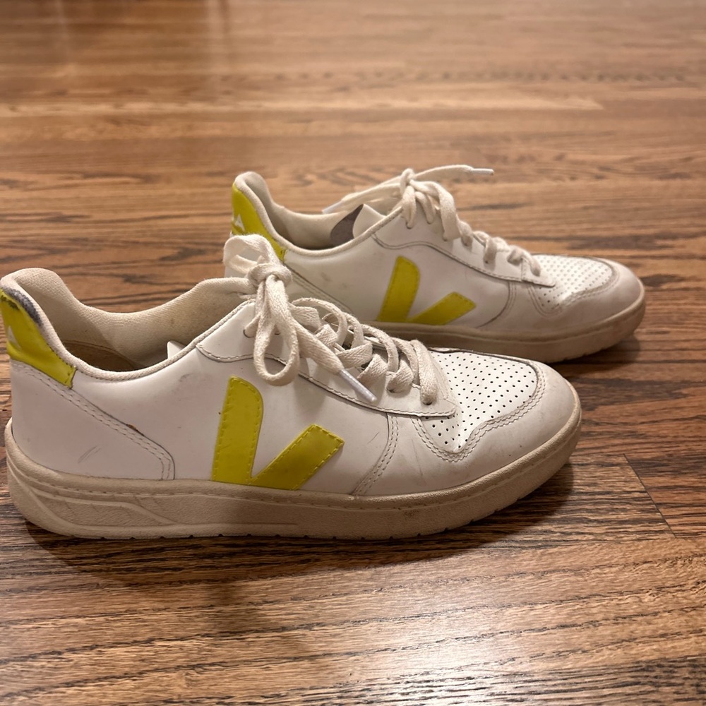 Veja White and Yellow Sneakers